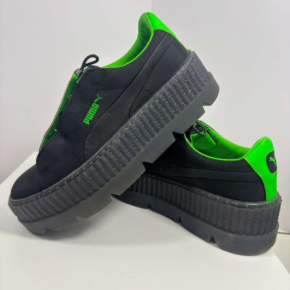 PUMA Fenty Cleated Creeper Surf Shoes Womens Size 8 Black Green‎ Gecko 367681-03